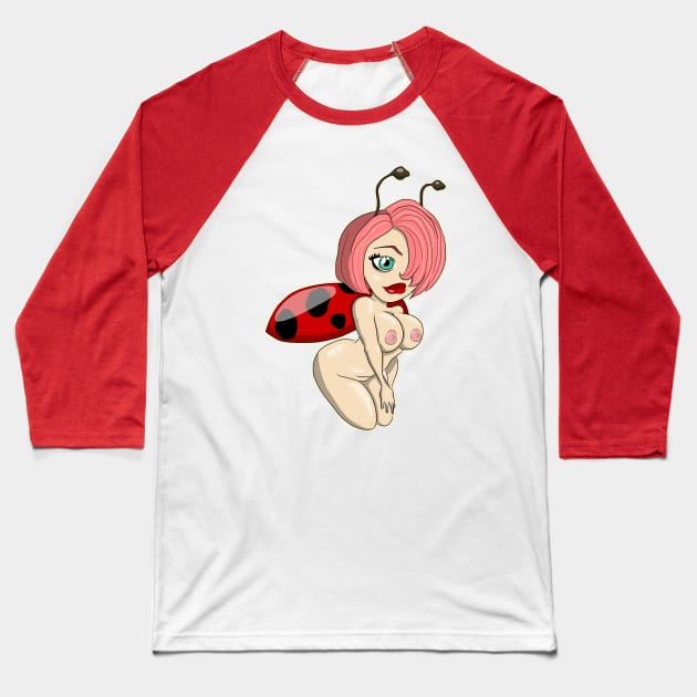 ladybug Baseball T-Shirt by bobgoodallart